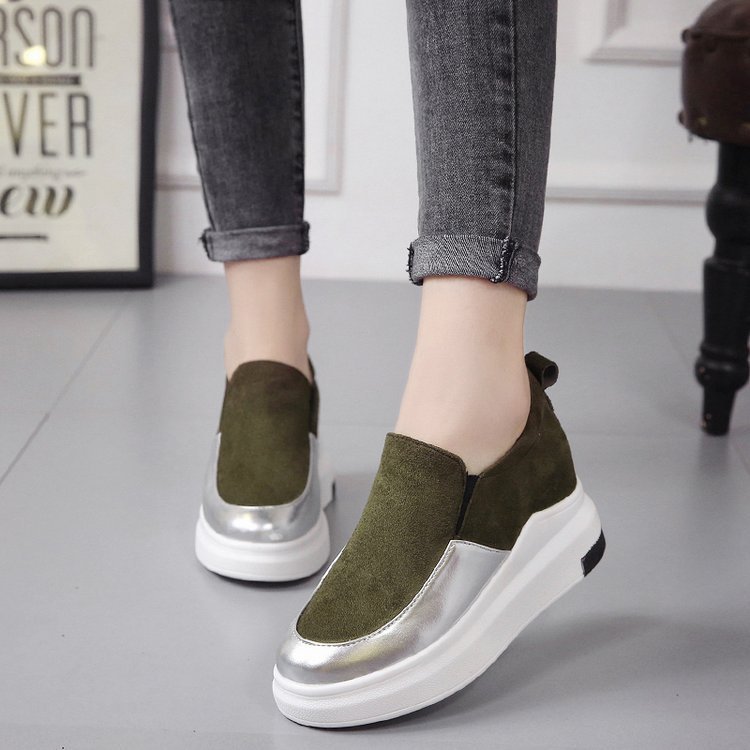 Inner increase women's shoes color matching new lazy pedal