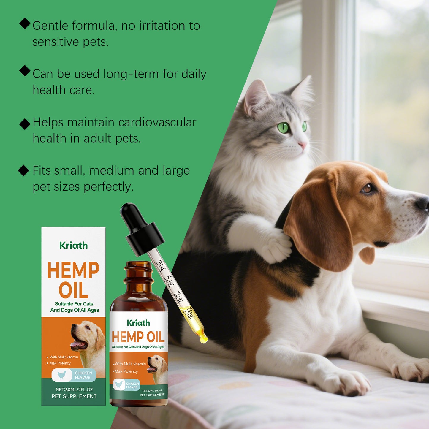 Kat og Hund Hampefrøolie Vitalitetsdråber