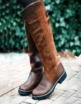 Autumn New Women's Boots Flat Sleeve High Boots 40-43 Large Size