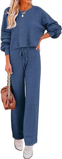 Casual Solid Color Long-sleeved Trousers Two-piece Set