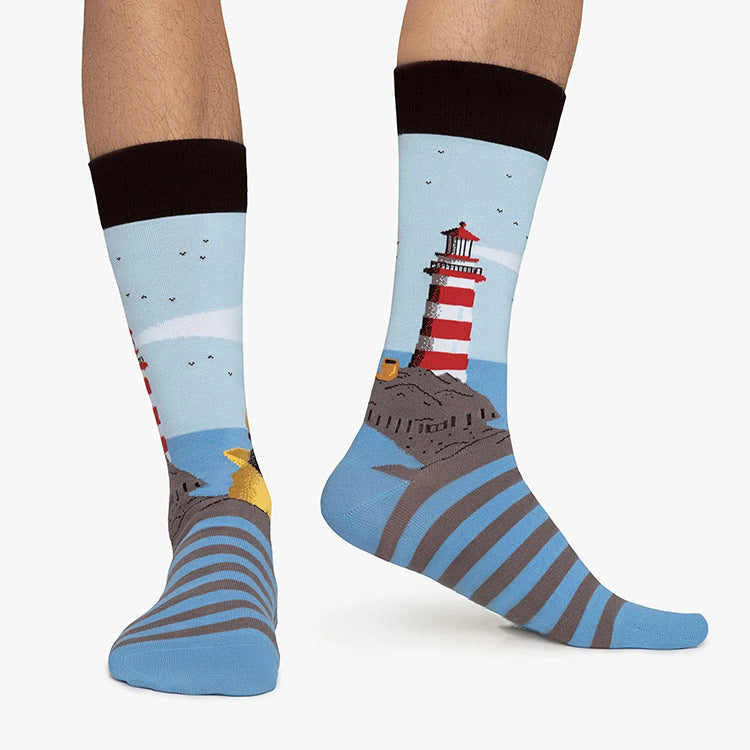 Creative Cartoon Dog Animal Trendy Jacquard Cotton Socks