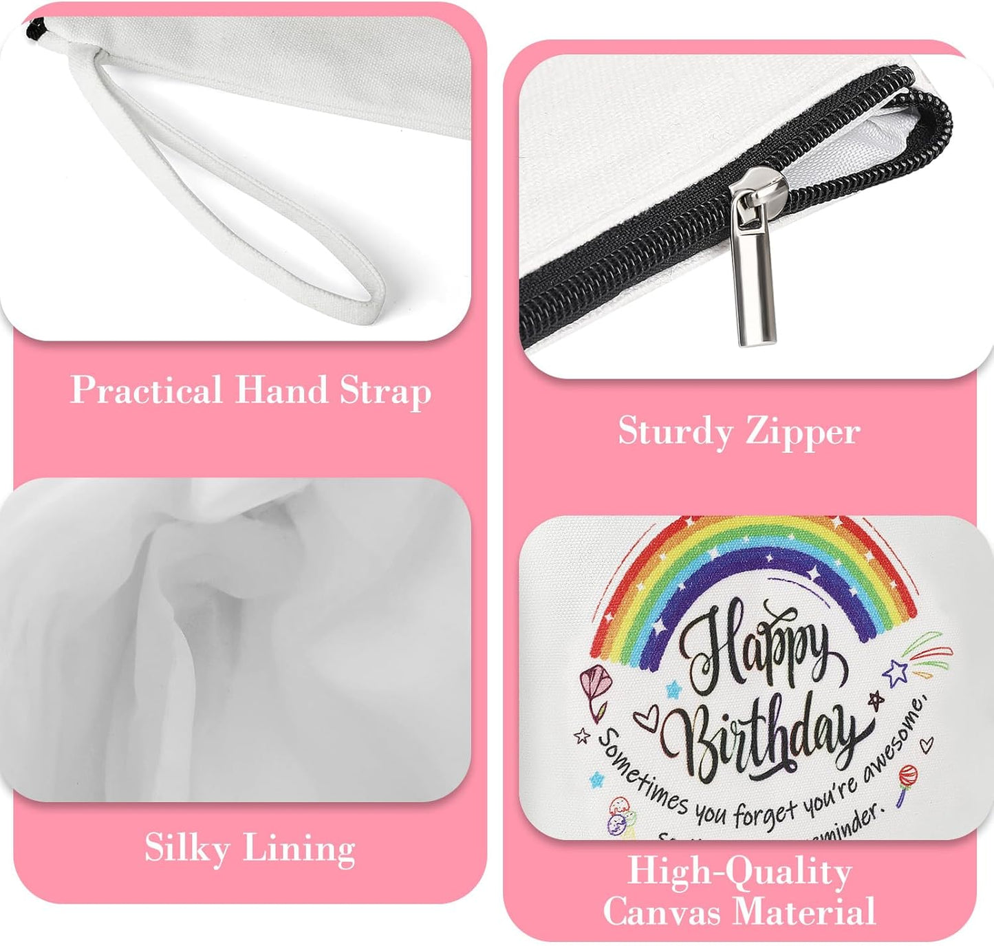 Makeup Bag, Birthday Gifts for Mom, Canvas Cosmetic Bags for Women, Toiletry Bags Makeup Bags, Mom Birthday Gifts, Make up Bag, Travel Makeup Bag, Makeup Case, Gifts for Friend Family