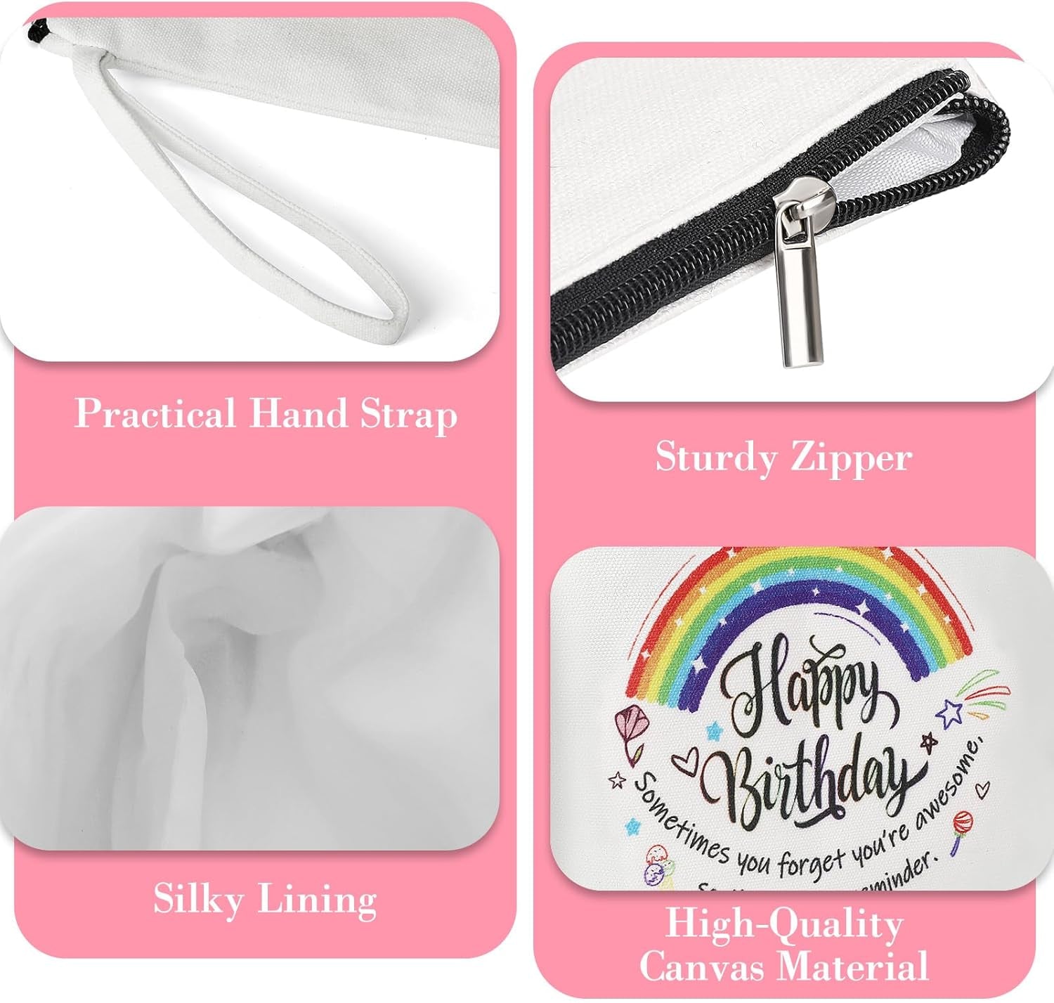 Makeup Bag, Birthday Gifts for Mom, Canvas Cosmetic Bags for Women, Toiletry Bags Makeup Bags, Mom Birthday Gifts, Make up Bag, Travel Makeup Bag, Makeup Case, Gifts for Friend Family