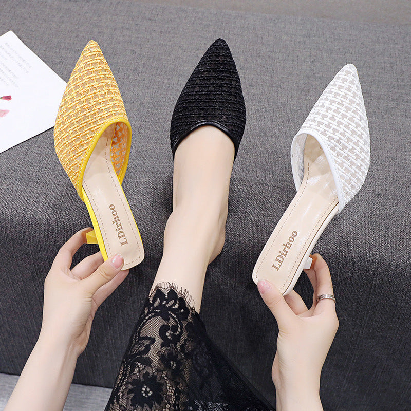 Fashion Vintage Ladies Mesh High Heel Sandals