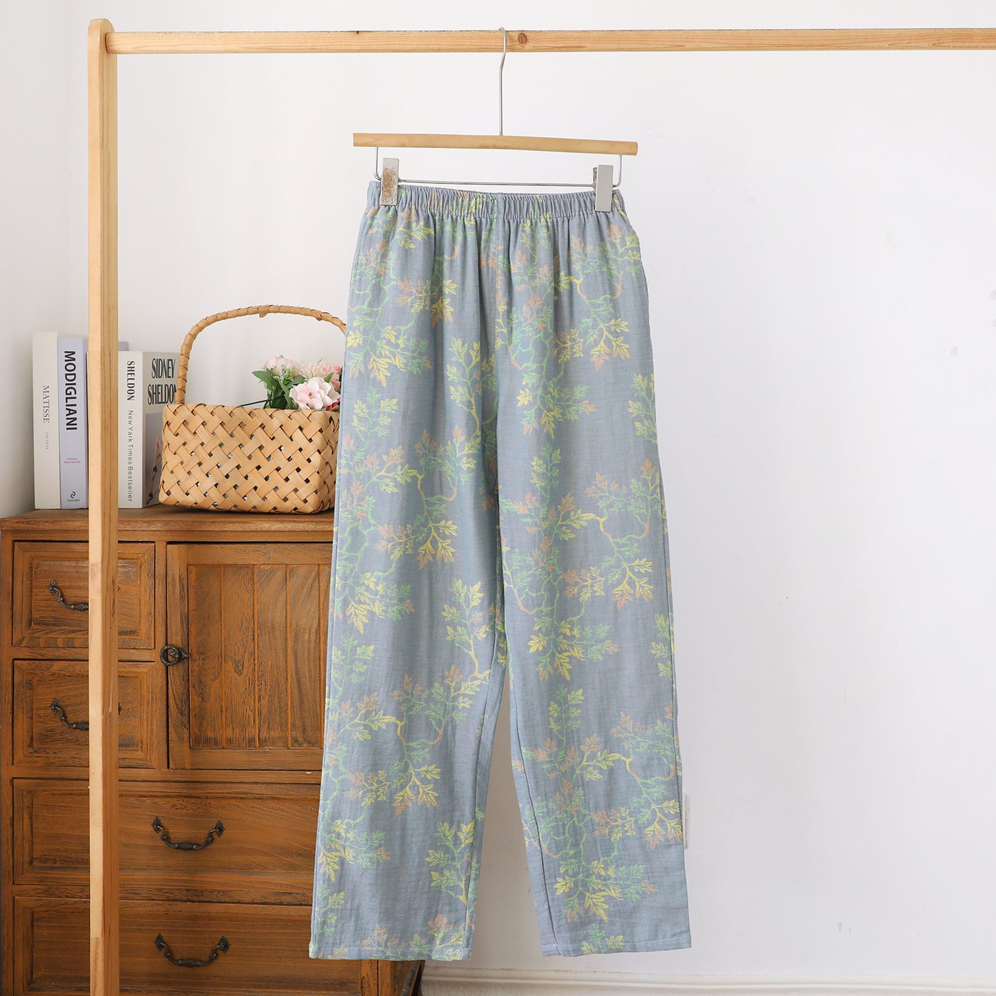 Womens Pure Cotton Gauze Pajama Pants Lightweight Loose Fitting Perfect For Lounging At Home