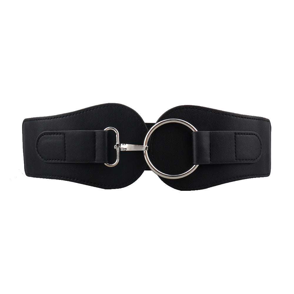 Women's Simple Sweet Cool PU Leather Decoration Wide Belt
