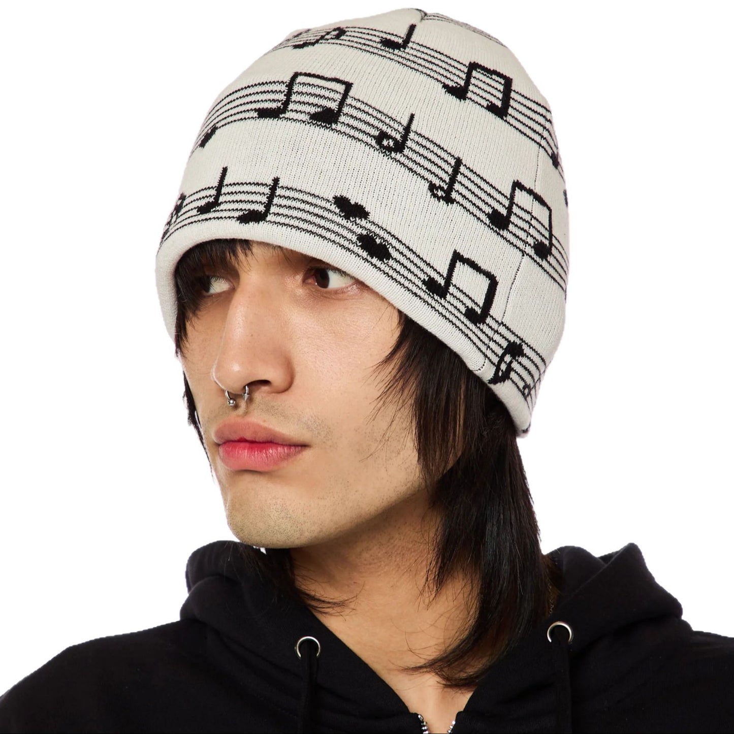 Music Pattern Knitted Pullover Hat