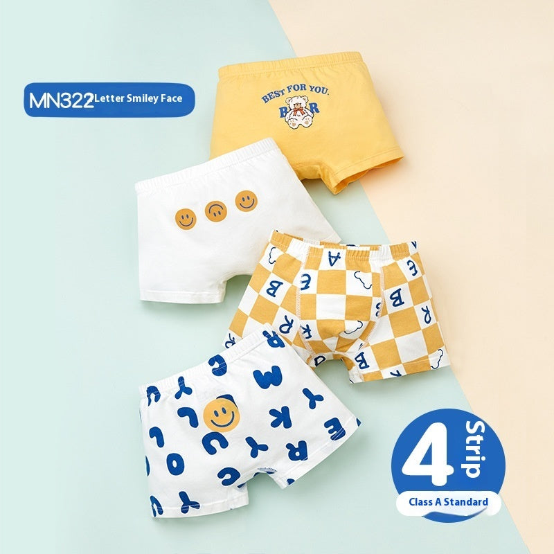 Children's Underwear Class A Pure Cotton Antibacterial Cartoon Boy