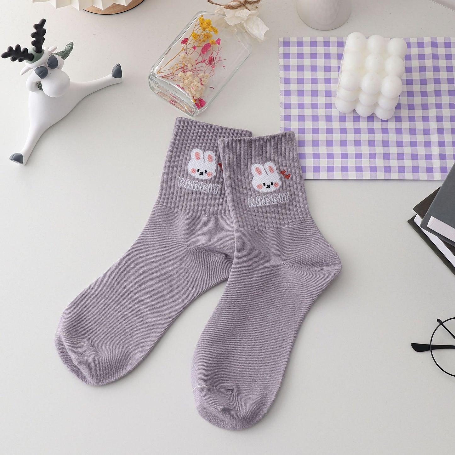 Purple Socks Women's Mid Tube Stockings