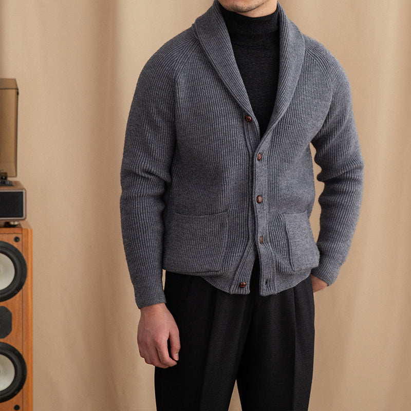 Tynd Vintage Strikket Cardigan til Mænd Retro