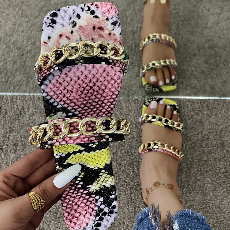 Women's Sandals New Serpentine Flower Flat Bottom