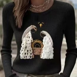 3D Digital Print Women's Casual Loose Fashion Waffle Clothing