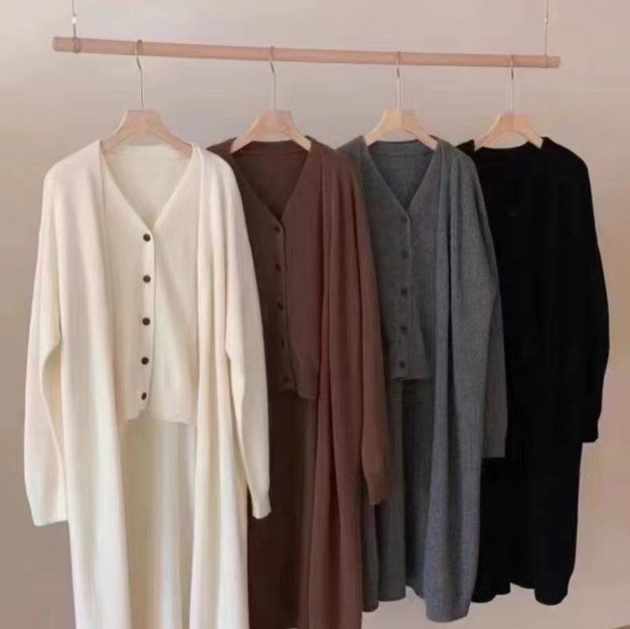 European And American Style Vest Long Sweater Cardigan Women's Suit