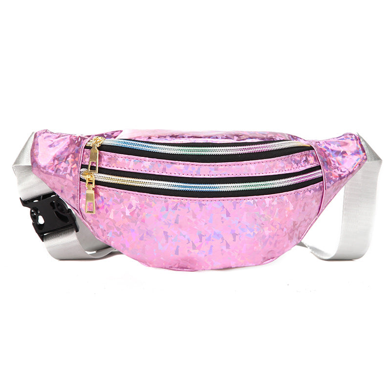 Ladies New Laser Sequins Multifunctional Waist Bag