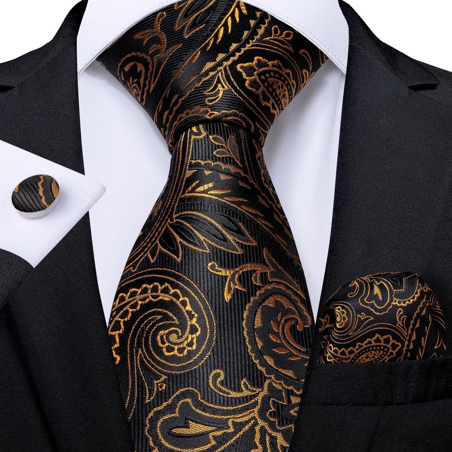 Vintage Jacquard Paisley Tie 3-Piece Set