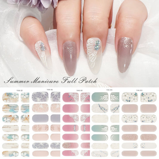 Spring Three-dimensional Relief Nail Stickers 3D Baking-free Waterproof Wholesale