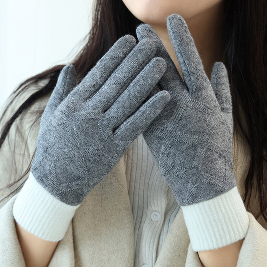 Women's Plush Closed Riding Outdoor Gloves