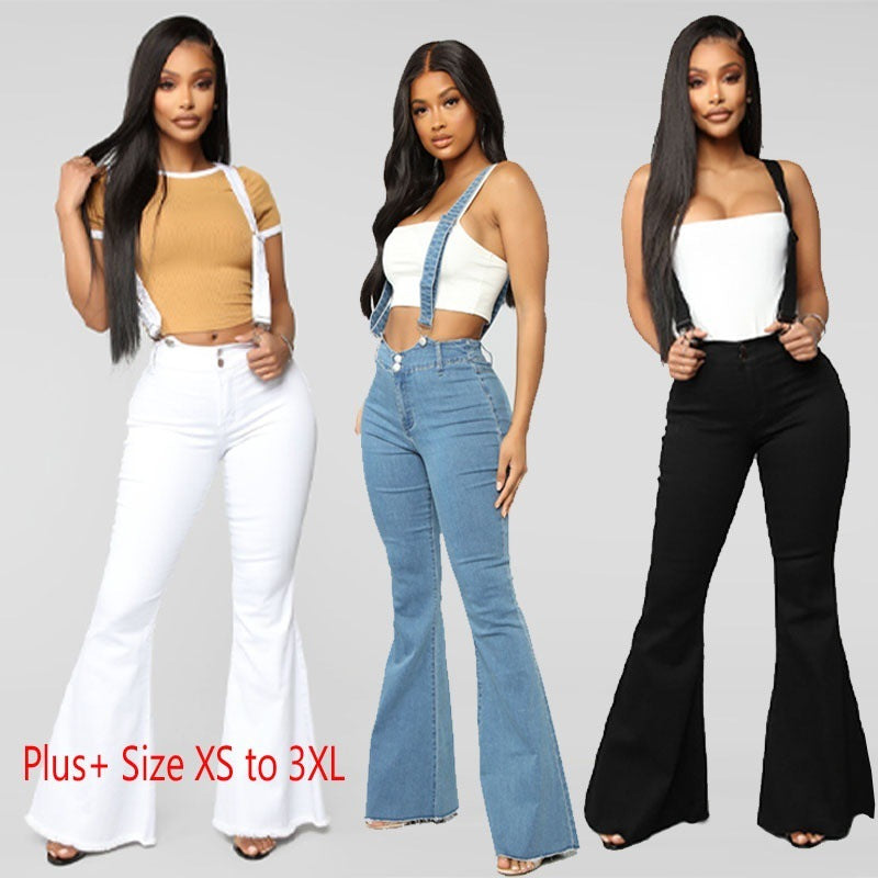 Ladies Denim Fashion Strap Trousers New Style