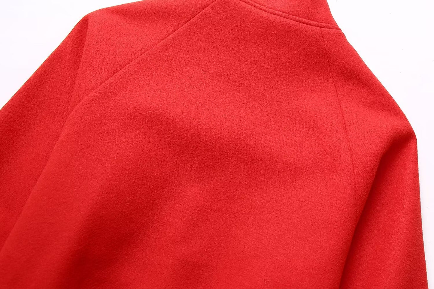 Red Stand-up Collar Fashion Casual Woolen Baseball Uniform Jacket