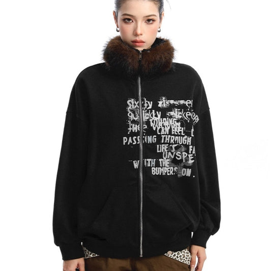 Kvindemode Aftagelig Pelskrave Ståkrave Sweater