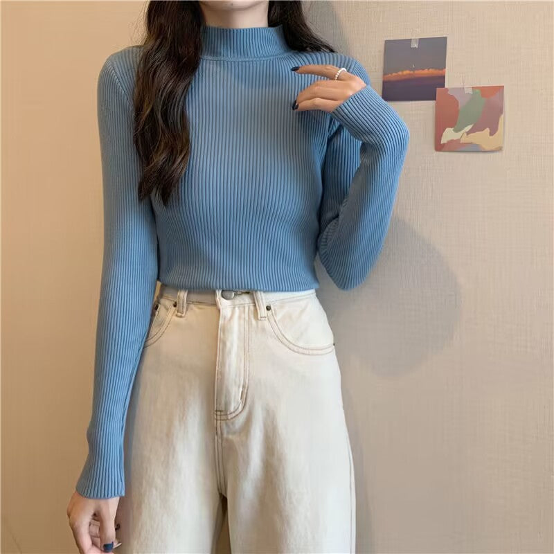 Autumn And Winter Versatile Student Slim-fit Turtleneck Women's Sweater