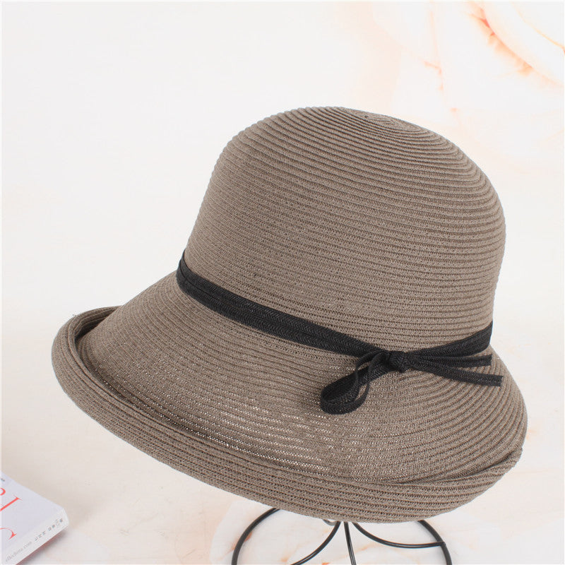 Simple Curled Bow Sunshade Hat
