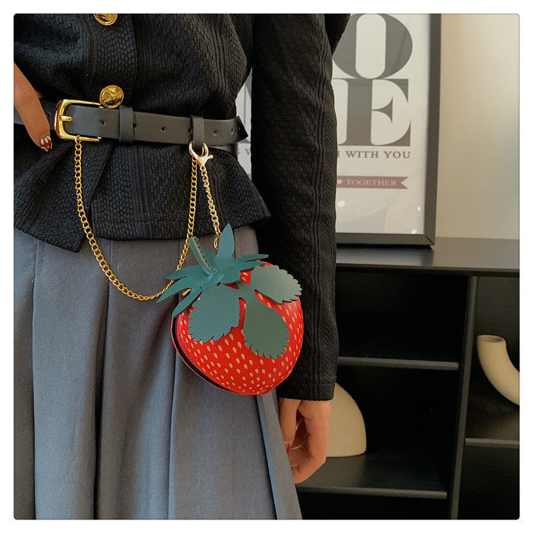 Sweet And Cute Strawberry Style Crossbody Bag