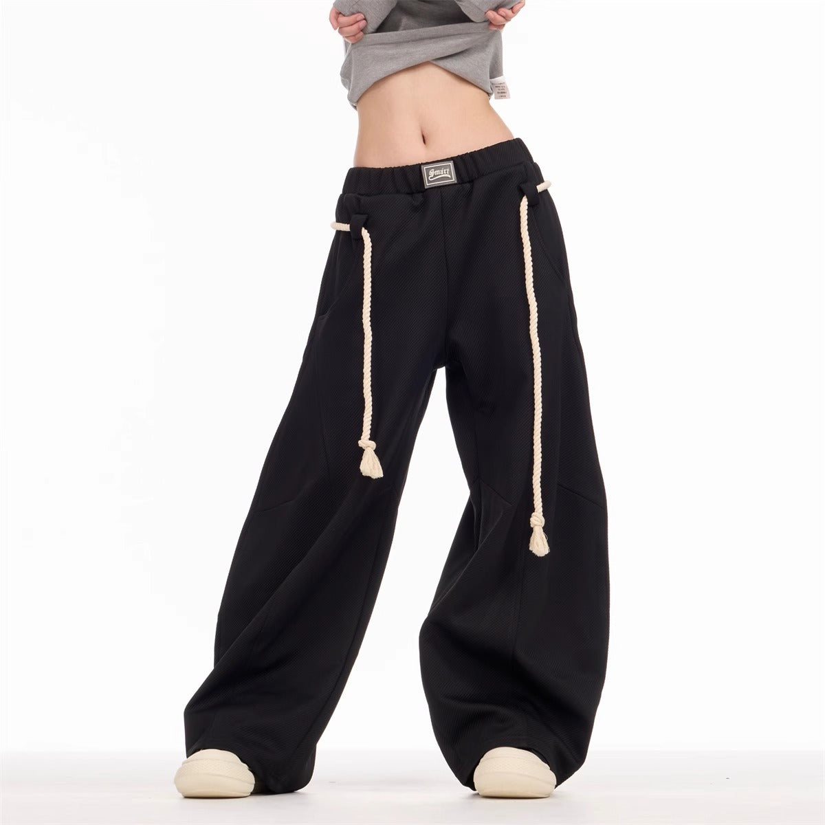 Retro Sports Pants Female Loose Wide Leg Leisure Sweatpants
