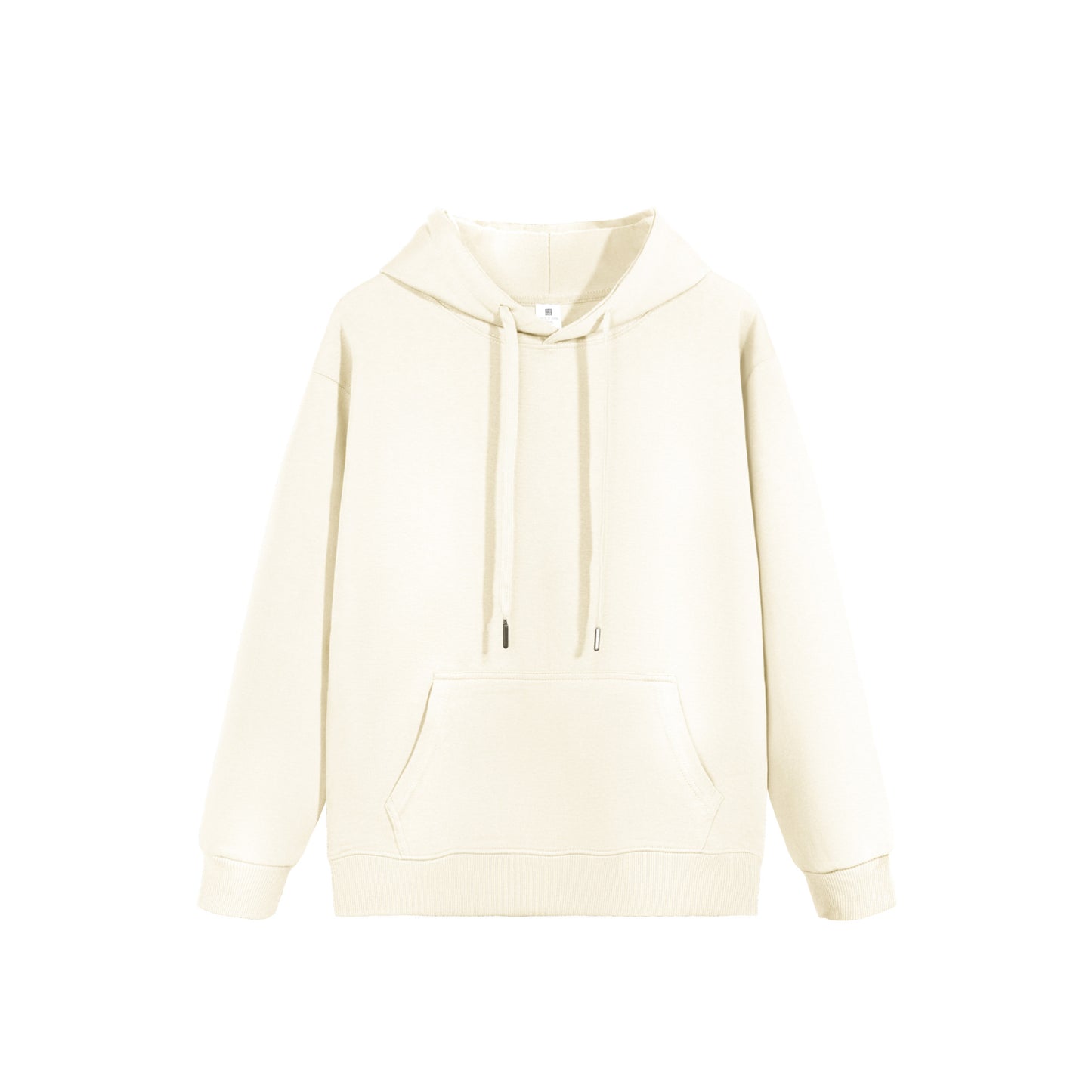 Ensfarvet dobbeltsidet sweater med hætte til kvinder