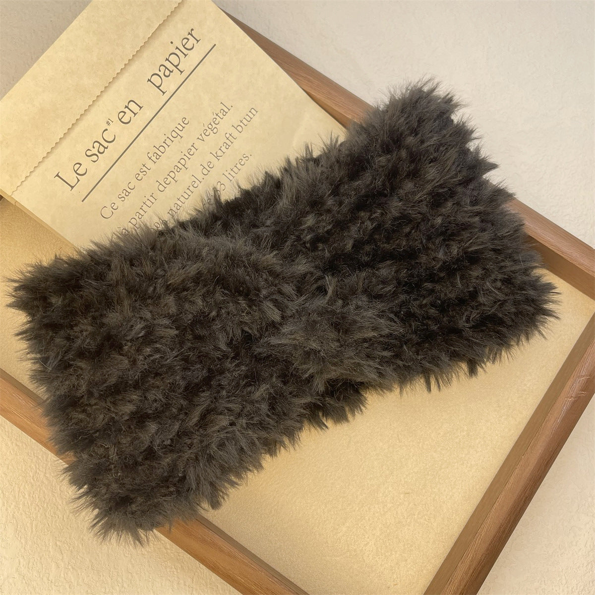 Plush Cross-Over Wide Thickened Warm Hairband For Women