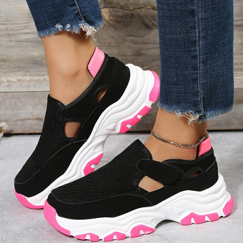 Mesh Sportsko Dame Mode Flad Hæl Rund Tå Preppy Løbesko