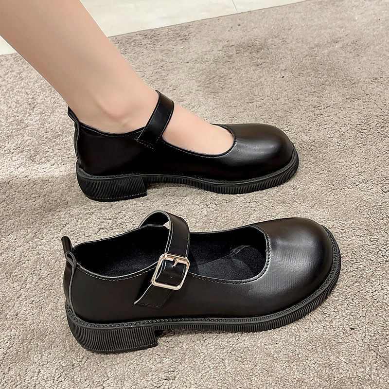 Womens French-style Mary Jane Shoes With Chunky Heels
