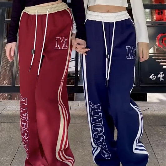 Women's Alphabet Side Stripe Straight Leg Sweatpants