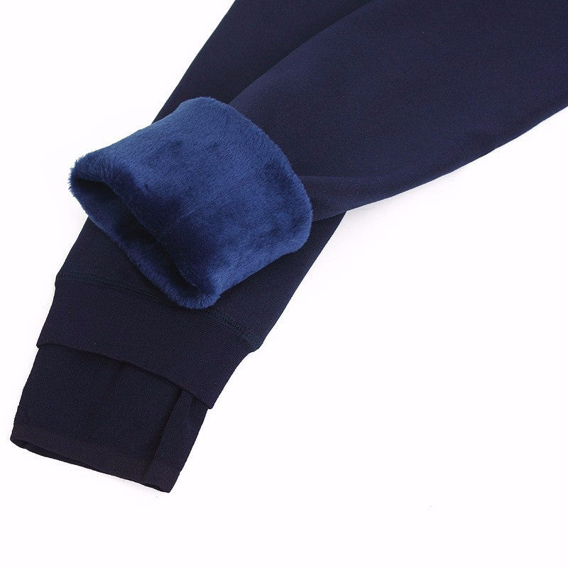 Pearl Velvet Solid Color Seamless Stepping On Warm All-in-one Pants