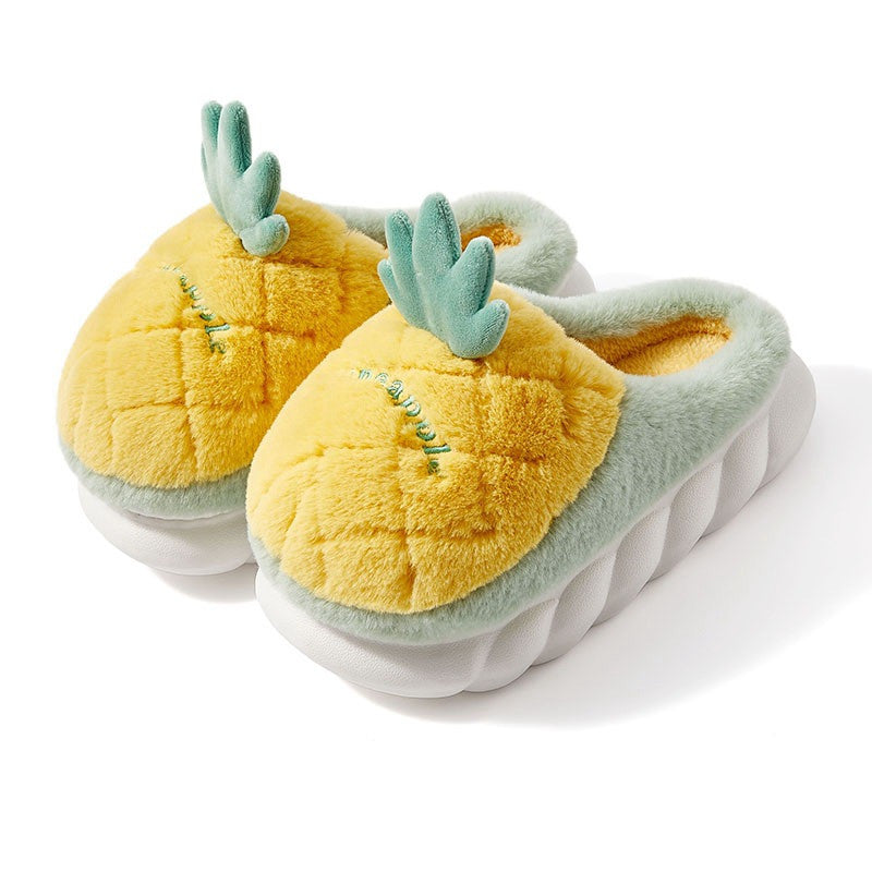 Men's And Women's Home Cute Thick Bottom Non-slip Fluffy Slippers