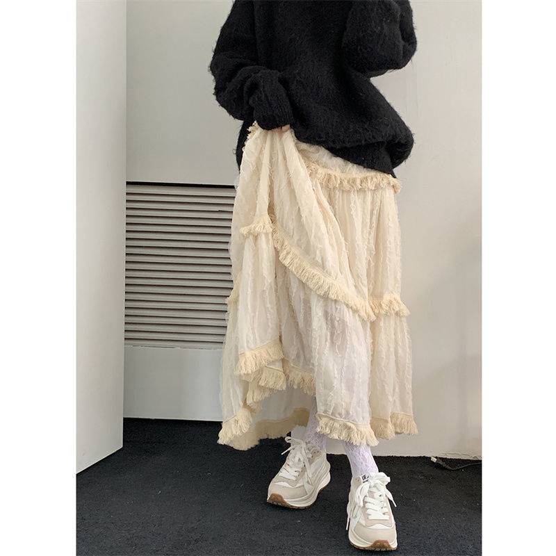 Design Sense Fluffy Cake Skirt Ladies High Waist