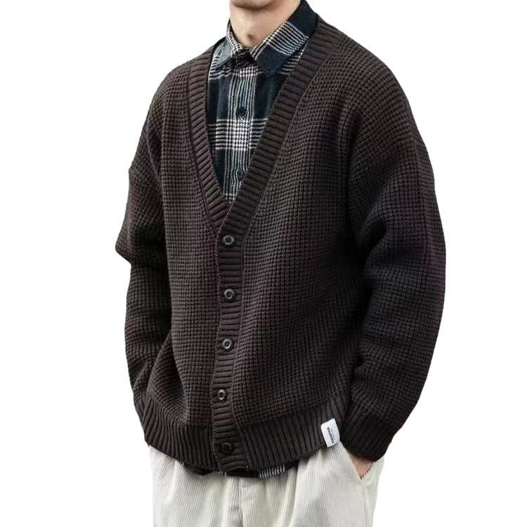 Retro Fashionable Knitted Cardigan Men's Sweater