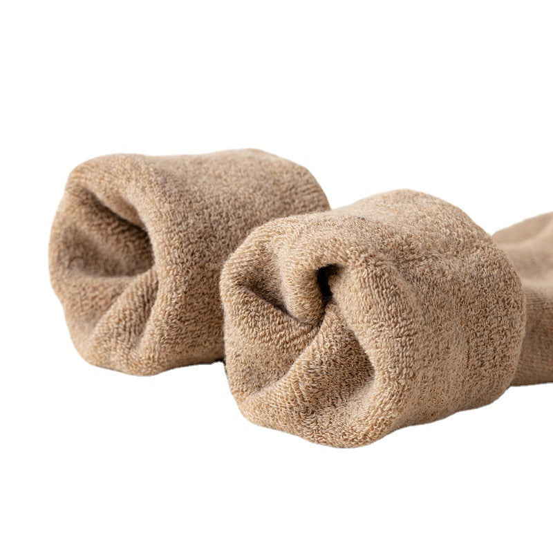 Knee High Brushed Women's Solid Cotton Stockings