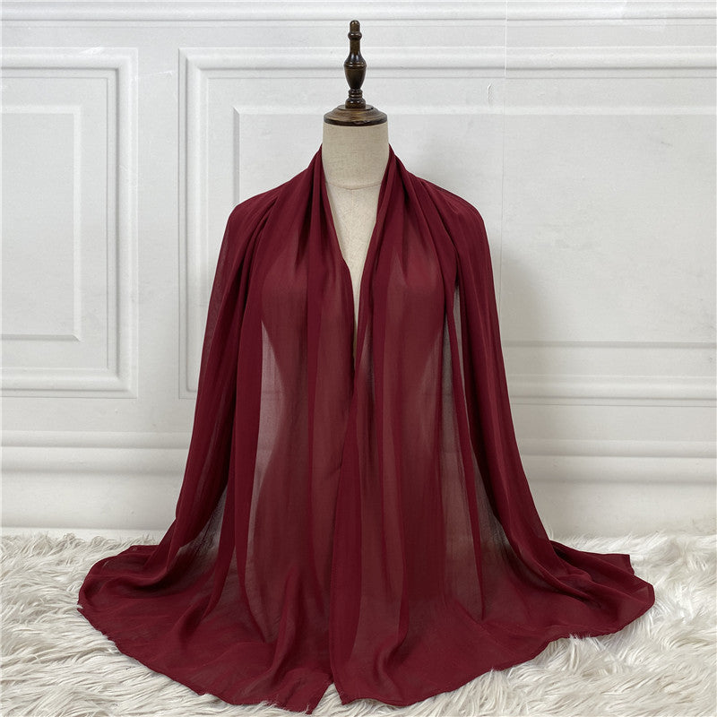 Solid Color Robe Fashion Chiffon Turban