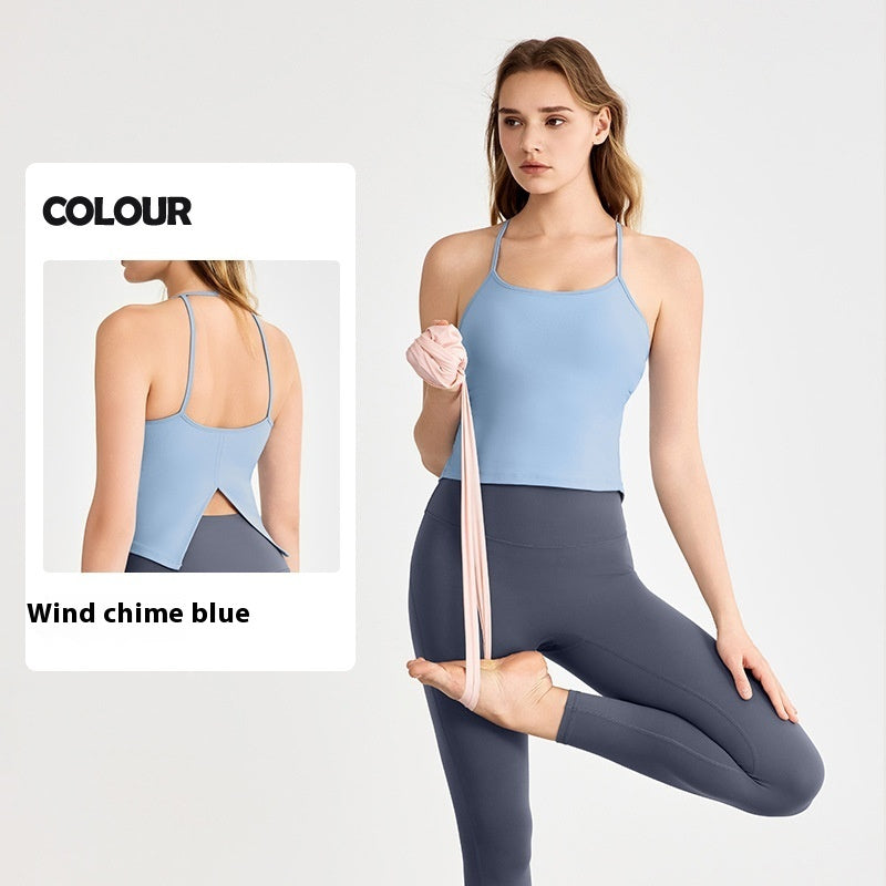 Yoga Clothes Vest Chest Pad Pilates Workout Underwear Sexy