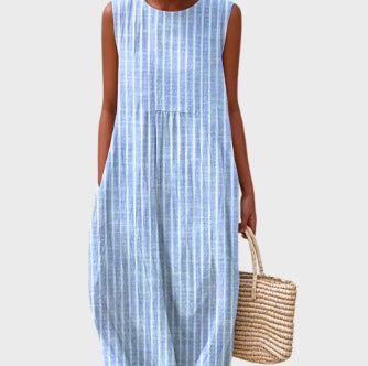 Womens Sleeveless Casual Printed Elegant Dress