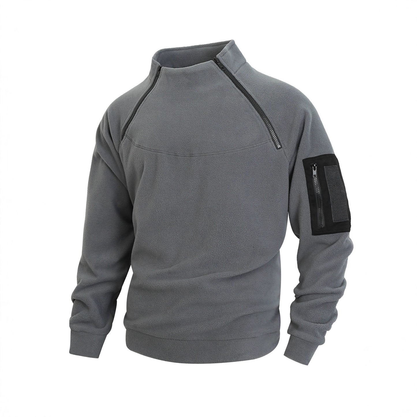 Stand Collar Long Sleeve Pullover Leisure Coral Fleece Coat Men