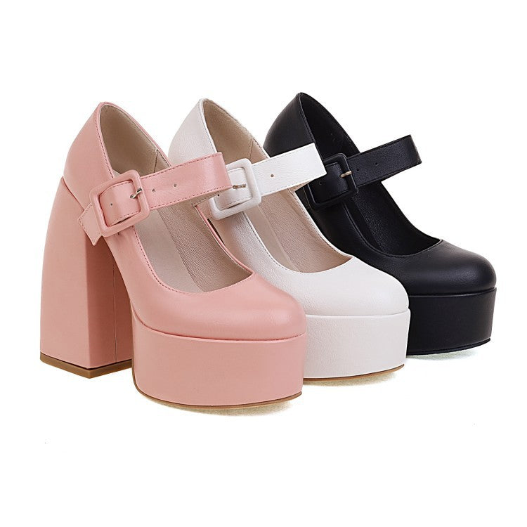 Women's Chunky Heel Plus Size Small Leather Shoes