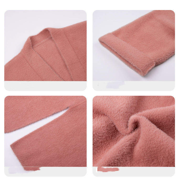 Loose Retro Women's Autumn And Winter Mink Sweater Coat