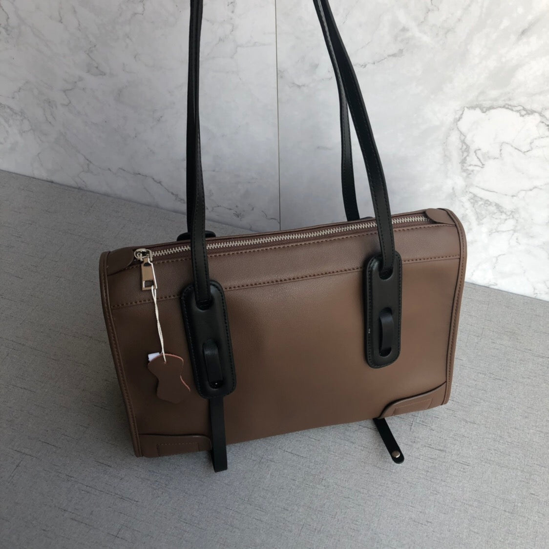 Solid Color Large Capacity Tote Bag Leather Shoulder Bag