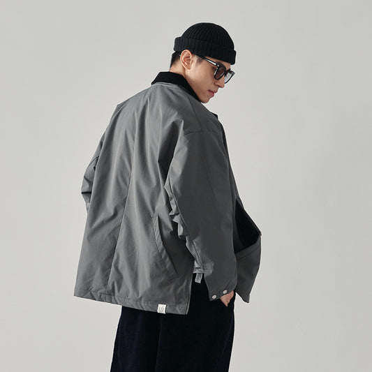Vintage Work Clothes Simple Loose Suit Long Sleeved Men's Coat