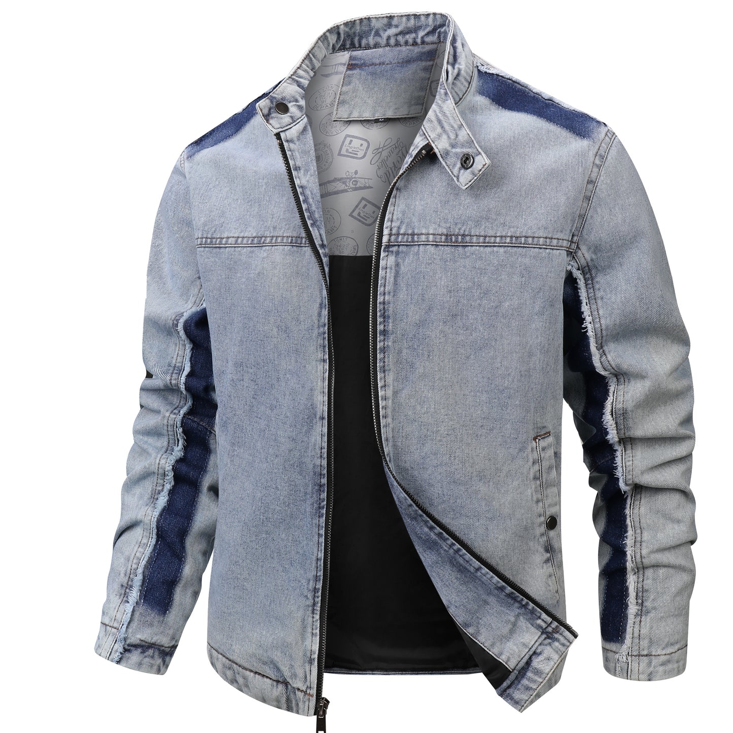 Men's Retro Denim Patchwork Jacket - Trendy Style