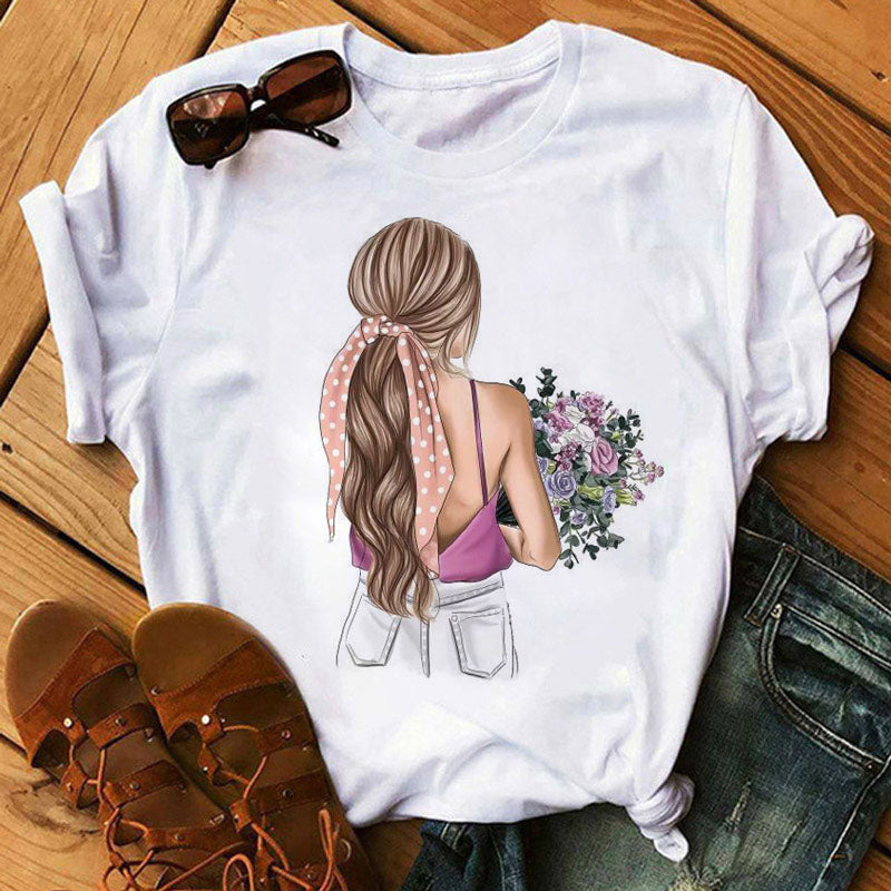 Sunflower Black T-Shirt Loose Short Sleeve T-Shirt