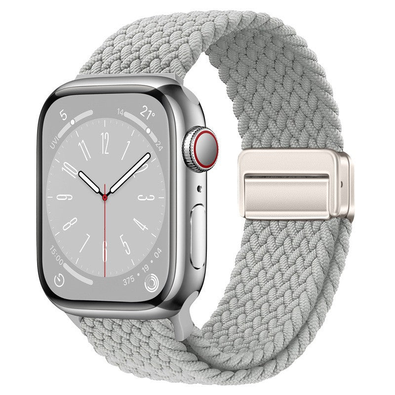 Metal Magnetic Buckle Nylon Braided Stretch Strap