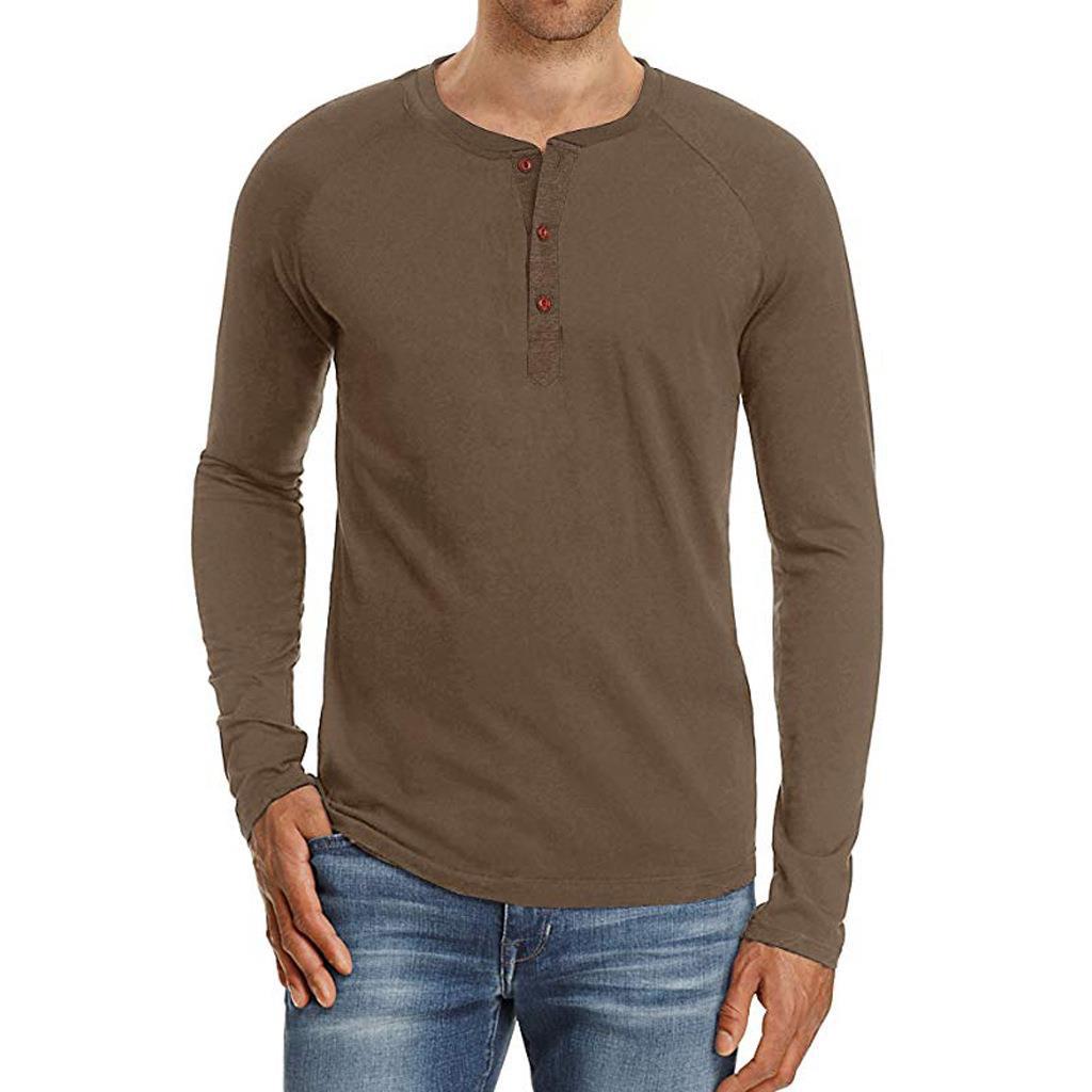 Large Size Men's European And American Long Sleeved Round Neck  T Shirt